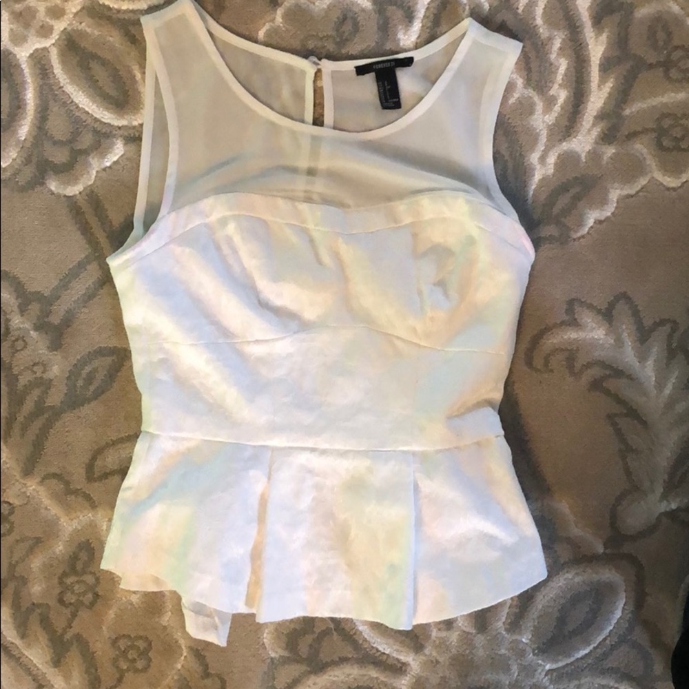 White peplin blouse